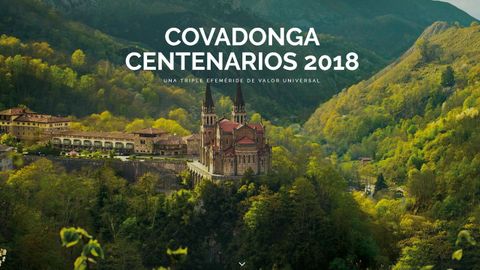 Portada de la web dedicada a los Centenarios de Covadonga 2018
