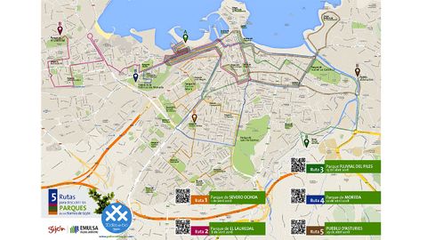 Los recorridos de las cinco bicicletadas por las zonas verdes de la ciudad organizadas por 30 Das en Bici en colaboracin con Emulsa