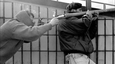 Movilizaciones Mineras durante el encierro del Pozo Barredo. Mieres. Asturias (1992)