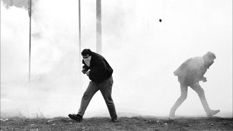 Movilizaciones Mineras durante el encierro del Pozo Barredo. Mieres. Asturias (1992)