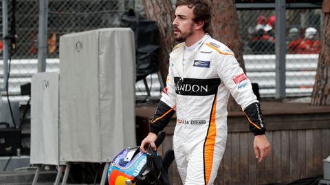 Fernando Alonso, despus de retirarse en Mnaco