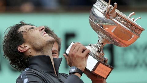 Nadal tras tumbar a Djokovic en la final del año 2012
