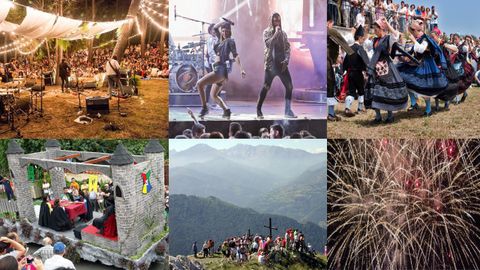 Collage fiestas de agosto en Asturias