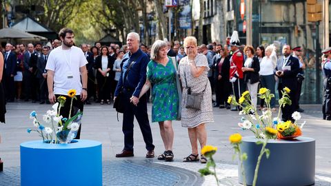 Homenaje a las victimas del 17A en el primer aniversario de los atentados en La Rambla y Cambrils