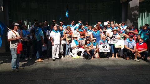 Jubilados asturianos en las protestas de Bilbao