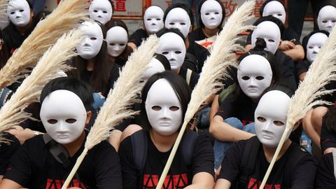 Mujeres durante una protesta conta la prostitución