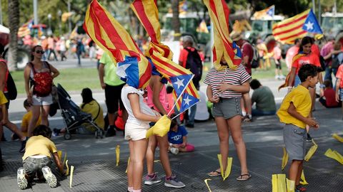 Celebracin de la Diada en las calles de Barcelona