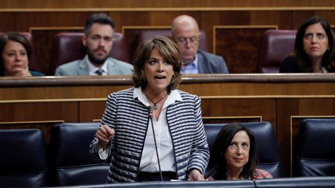 La ministra de Justicia, Dolores Delgado, en una de sus intervenciones en el Congreso