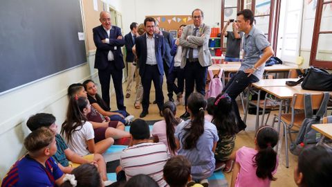 El president Quim Torra en una escuela infantil el primer da de curso