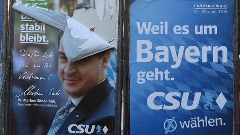 El cartel cado del candidato de la CSU prefigura el retroceso que le espera el domingo