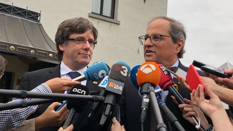 Puigdemont y Torra, en agosto en Waterloo (Bélgica)