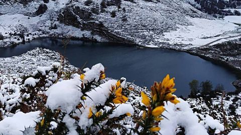 Los lagos de Covadonga cubiertos por la nieve