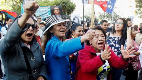 El presidente Correa conserva una amplia base de simpatizantes que se manifest en la calle