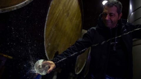 El proceso de tratamiento de la manzana y elaboracin de la sidra en San Roman, Asturias