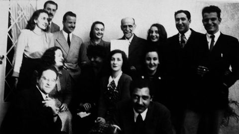 Ángel Rama, a la derecha, junto a Juan Ramón Jiménez en una visita del poeta a Argentina.