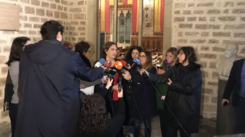 La alcaldesa de Barcelona, Ada Colau, tras reunirse con Snchez