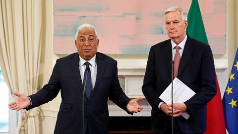 El negociador europeo Michel Barnier trató el estado actual del «brexit» con António Costa en Lisboa