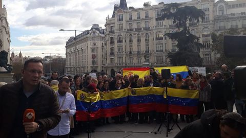 Concentracion de venezolanos en Madrid en defensa del Guaid y contra Nicols Maduro