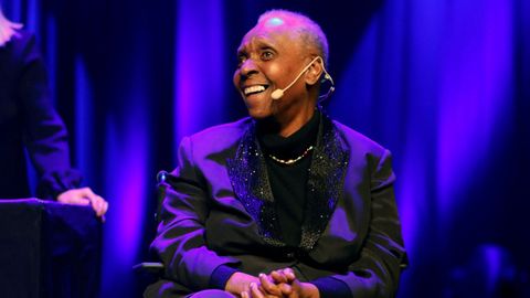Maryse Condé, durante la entrega del Premio Nobel Alternativo, el pasado diciembre