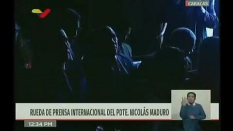 Captura de la grabación en directo de la rueda de prensa de Nicolás Maduro en el palacio de Miraflores