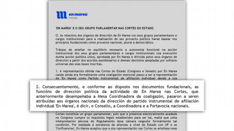 El documento, «Tese Beiras». Fue Beiras el que propuso que la dirección del grupo recayese en el partido