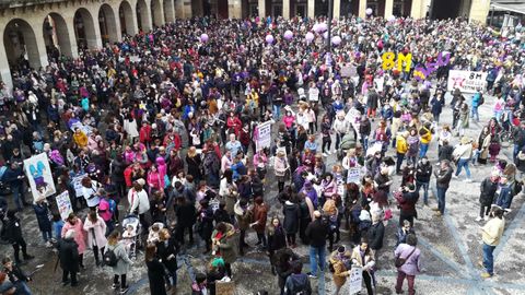 La concentración del 8-M, en la plaza del Ayuntamiento de Gijón