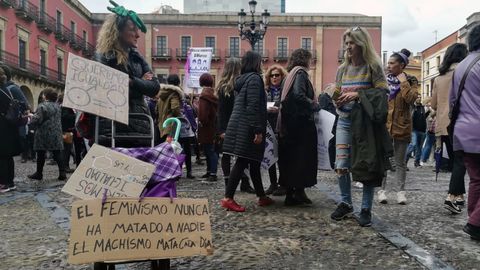 La concentración del 8-M, en la plaza del Ayuntamiento de Gijón