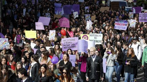 Concentración del 8-M por las calles de Oviedo