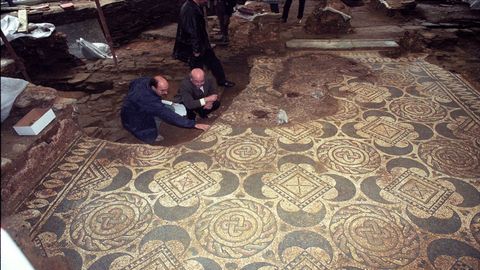 Restos del mosaico de una domus localizada en Santo Domingo