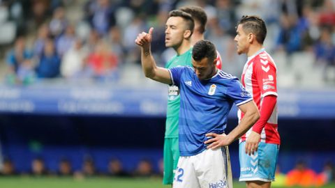 Joselu, durante el encuentro ante el Lugo