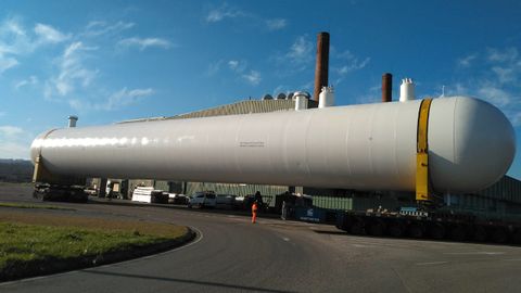 Uno de los depósitos de gas fabricados por la empresa Idesa