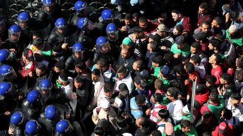 Protestas Argelia.Las protestas se han desarrollado estas cuatro semanas de forma pacífica