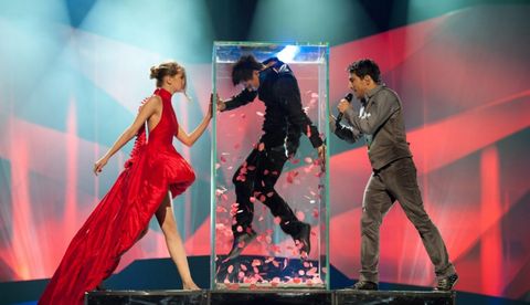 Una de las puestas en escena de Fokas Evangelinos en Eurovisión, la de Azerbaiyán en el 2013