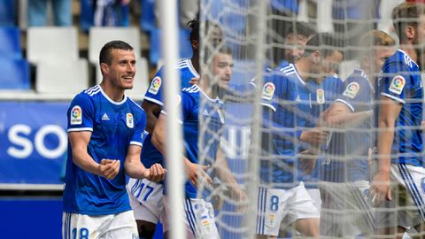 Gol Christian Fernandez Real Oviedo Nastic Carlos Tartiere.Christian Fernndez, celebra su gol frente al Nstic
