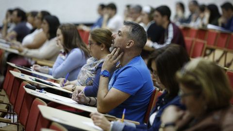 Examen de las oposiciones de Educación en junio del 2017 en la Universidade Laboral de Culleredo