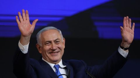 Netanyahu celebra los resultados de las elecciones que le permitirán volver a gobernar