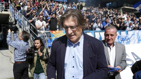 Sergio Egea, el da de su despedida del Real Oviedo en marzo de 2016