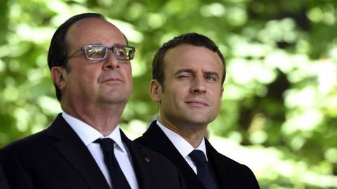 Hollande y Macron. 