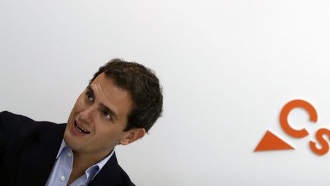 Albert Rivera, durante la reunión del comité permanente del partido naranja que analizó este lunes en Madrid los resultados del 28A