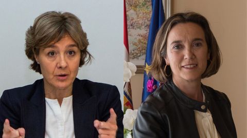 Isabel García Tejerina y Cuca Gamarra en sendas imágenes de archivo