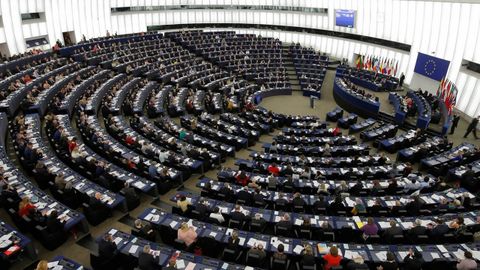 Sesión de votación en el Parlamento de Europeo. Estrasburgo (Francia)