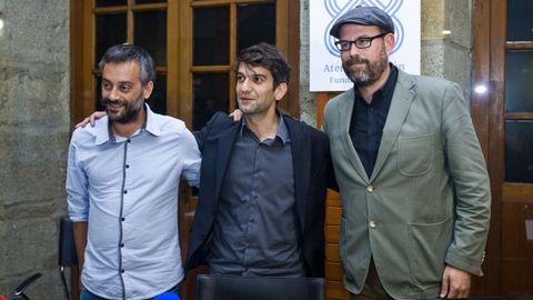 Xulio Ferreiro, Jorge Suárez y Martiño Noriega en una imagen de archivo