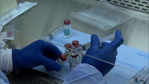 Muestra de agua en laboratorio