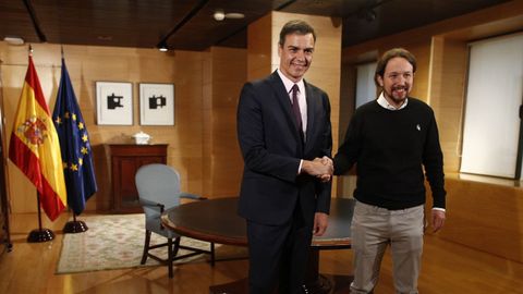 Pedro Sánchez y Pablo Iglesias exhibieron este martes sintonía