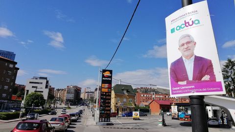 Cartel electoral de Actúa con Gaspar Llamazares como candidato a la presidencia del Gobierno de España