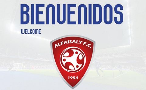 Al-Faisaly Real Oviedo.Cartel  de bienvenida elaborado por el Real Oviedo
