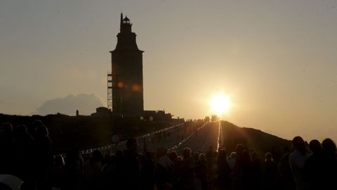 Puesta de sol en la Torre de Hércules.