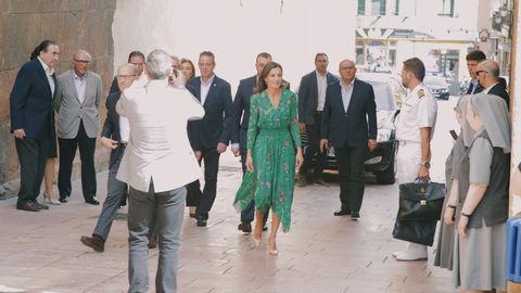 La reina Letizia asiste a la lección magistral del director de orquesta Aarón Zapico en el Museo Arqueológico