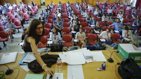 Imagen de archivo de un examen de oposiciones para plazas de funcionarios de educación