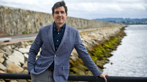 Pablo Arangüena, ayer, en el dique de abrigo coruñés